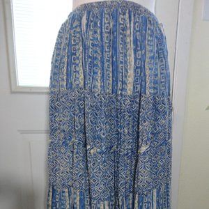 Vintage Blue Boho Skirt
